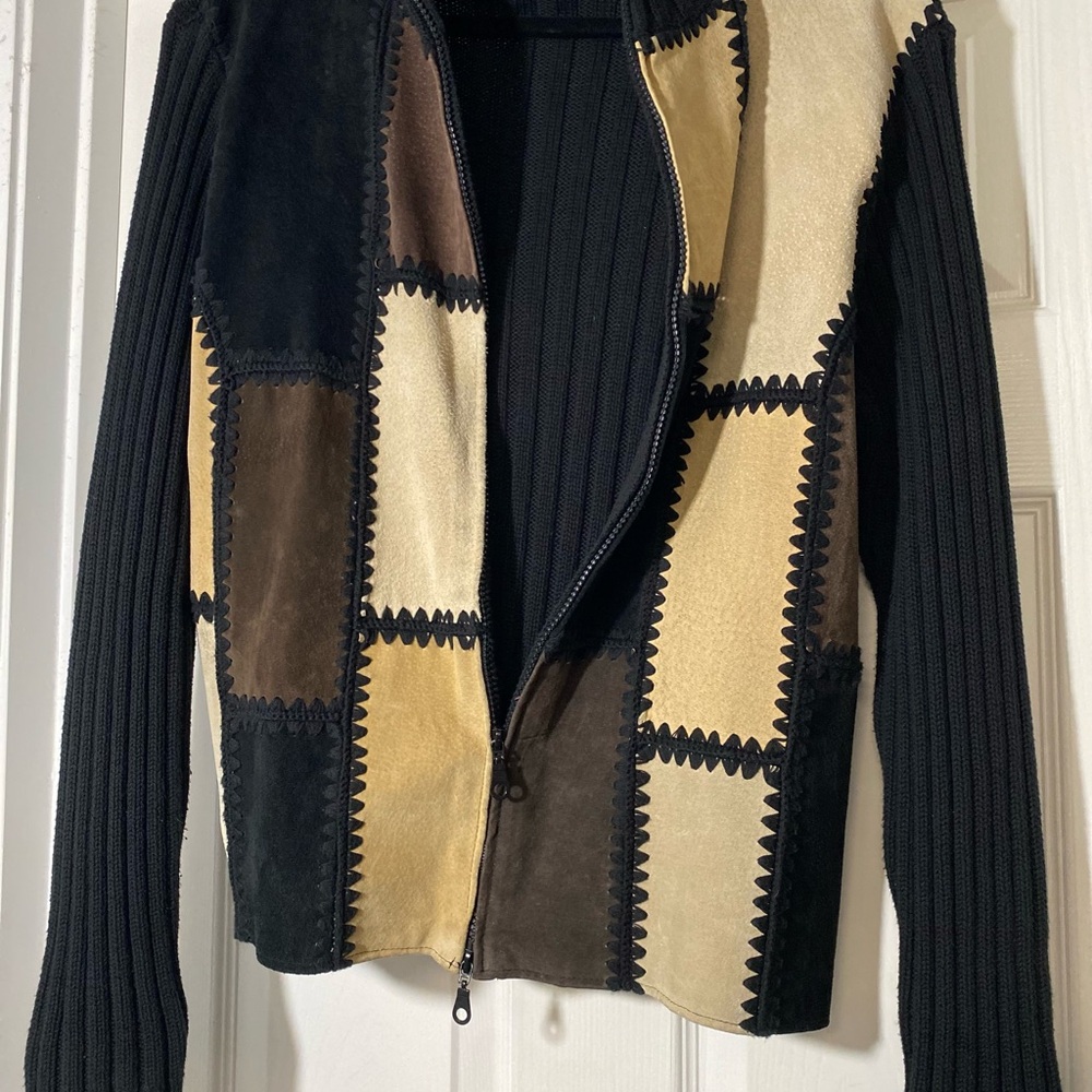 Vintage Patchwork Leather Jacket - Black, Brown, … - image 2